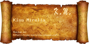 Kiss Mirella névjegykártya